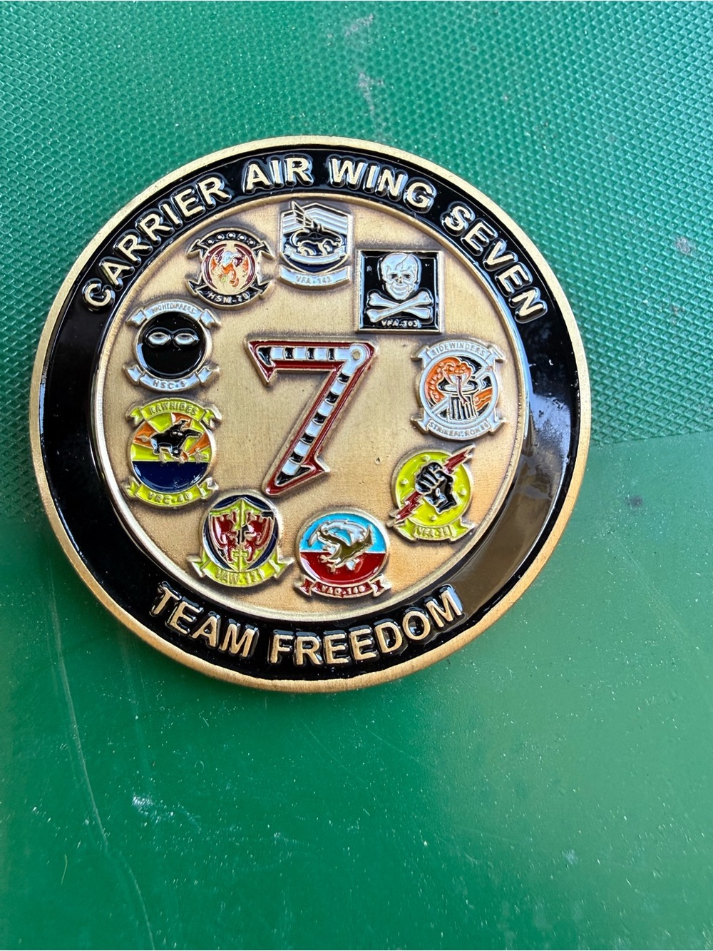 Carrier Air Wing Seven Team Freedom Commemorative Challenge Coin - Black/Gold